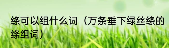 绦可以组什么词（万条垂下绿丝绦的绦组词）