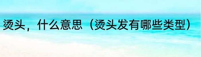 烫头，什么意思（烫头发有哪些类型）