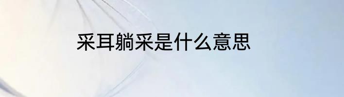 采耳躺采是什么意思