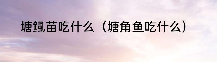 塘鲺苗吃什么（塘角鱼吃什么）