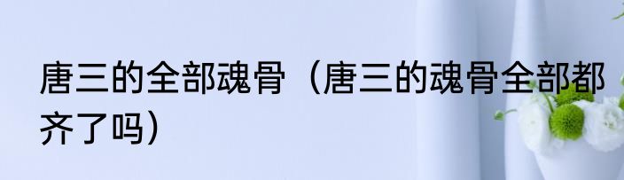 唐三的全部魂骨（唐三的魂骨全部都齐了吗）