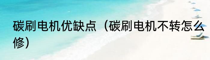 碳刷电机优缺点（碳刷电机不转怎么修）