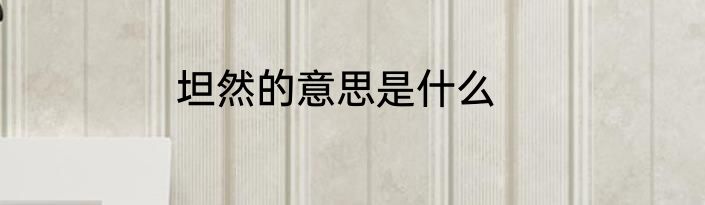 坦然的意思是什么