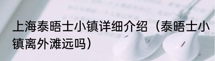 上海泰晤士小镇详细介绍（泰晤士小镇离外滩远吗）