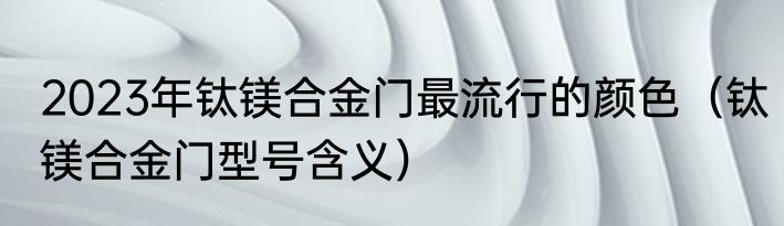 2023年钛镁合金门最流行的颜色（钛镁合金门型号含义）