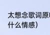太想念歌词原唱（太想念歌词表达了什么情感）