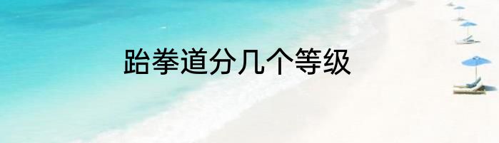 跆拳道分几个等级