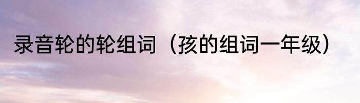 录音轮的轮组词（孩的组词一年级）