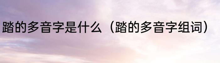 踏的多音字是什么（踏的多音字组词）