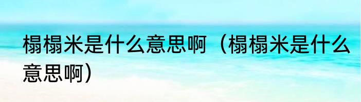 榻榻米是什么意思啊（榻榻米是什么意思啊）