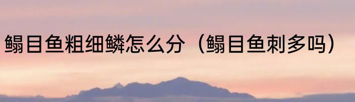 鳎目鱼粗细鳞怎么分（鳎目鱼刺多吗）