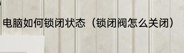 电脑如何锁闭状态（锁闭阀怎么关闭）