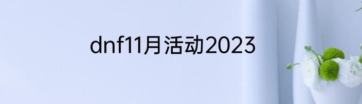 dnf11月活动2023