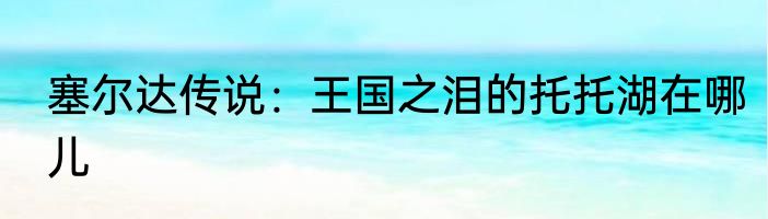 塞尔达传说：王国之泪的托托湖在哪儿