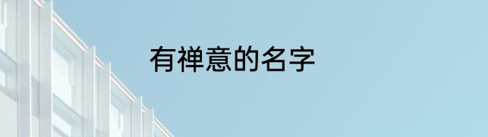 有禅意的名字