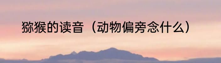 猕猴的读音（动物偏旁念什么）