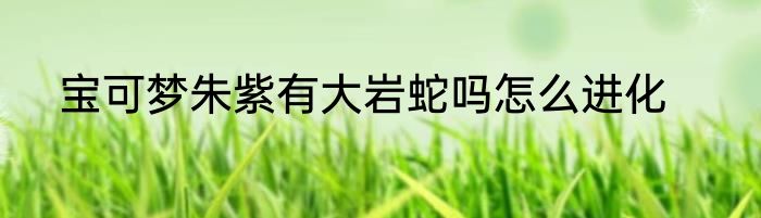 宝可梦朱紫有大岩蛇吗怎么进化