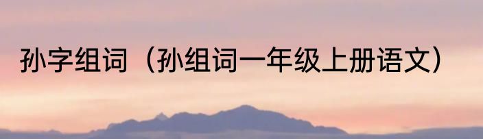 孙字组词（孙组词一年级上册语文）