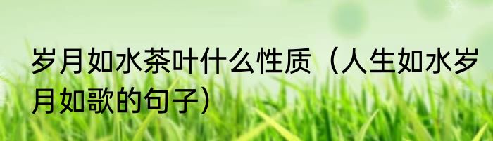 岁月如水茶叶什么性质（人生如水岁月如歌的句子）