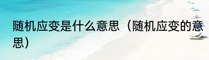 随机应变是什么意思（随机应变的意思）