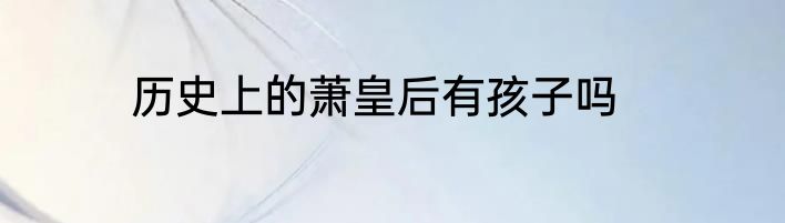 历史上的萧皇后有孩子吗