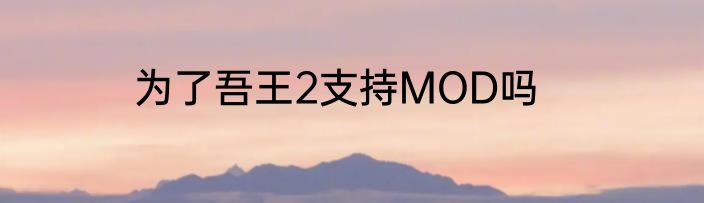 为了吾王2支持MOD吗