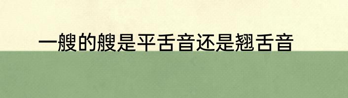 一艘的艘是平舌音还是翘舌音