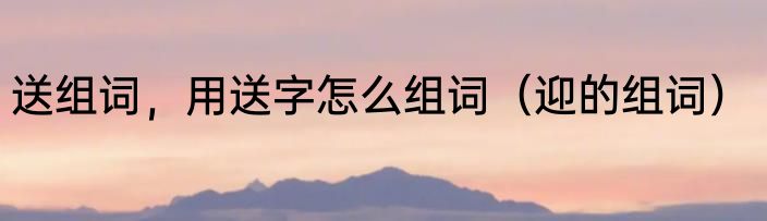 送组词，用送字怎么组词（迎的组词）