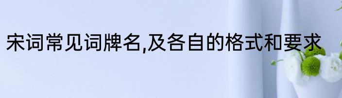 宋词常见词牌名,及各自的格式和要求