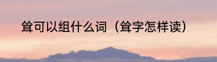 耸可以组什么词（耸字怎样读）