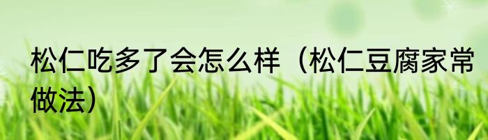 松仁吃多了会怎么样（松仁豆腐家常做法）