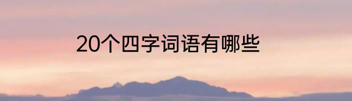 20个四字词语有哪些