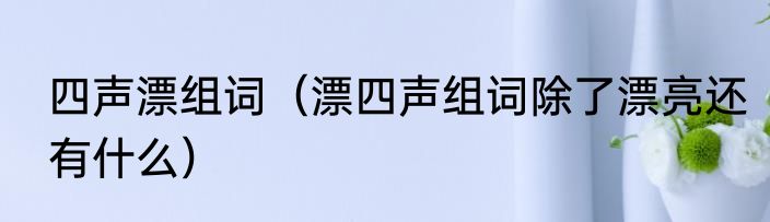 四声漂组词（漂四声组词除了漂亮还有什么）