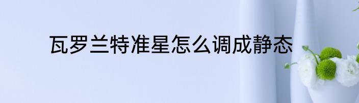瓦罗兰特准星怎么调成静态