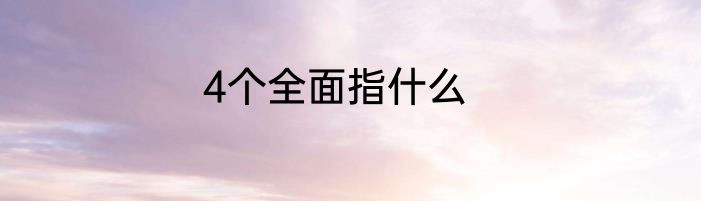 4个全面指什么