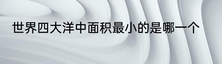 世界四大洋中面积最小的是哪一个