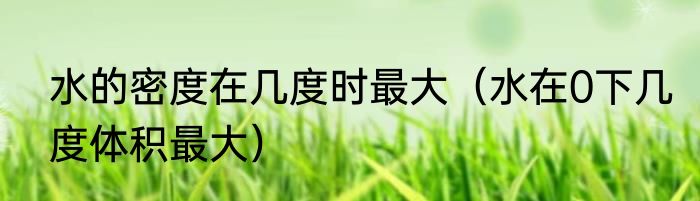水的密度在几度时最大（水在0下几度体积最大）