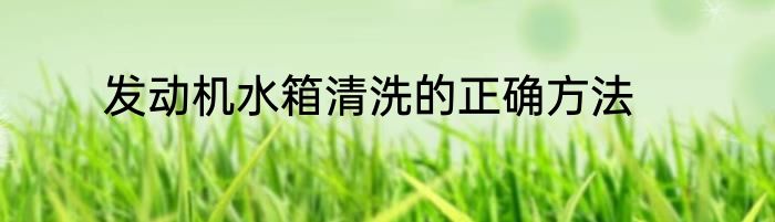 发动机水箱清洗的正确方法