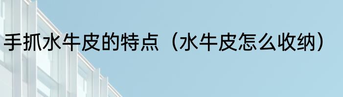 手抓水牛皮的特点（水牛皮怎么收纳）