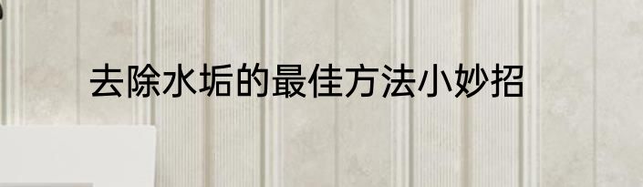 去除水垢的最佳方法小妙招