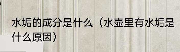 水垢的成分是什么（水壶里有水垢是什么原因）