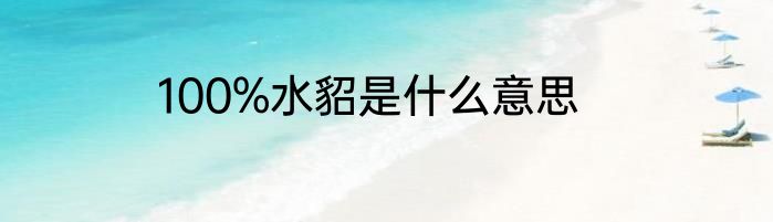 100%水貂是什么意思