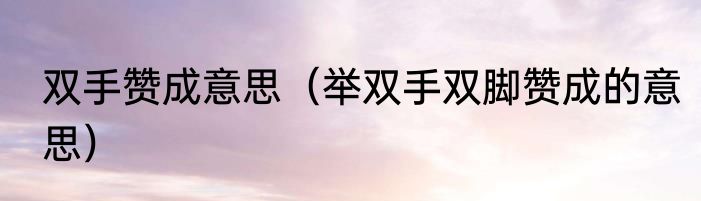 双手赞成意思（举双手双脚赞成的意思）