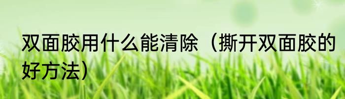 双面胶用什么能清除（撕开双面胶的好方法）
