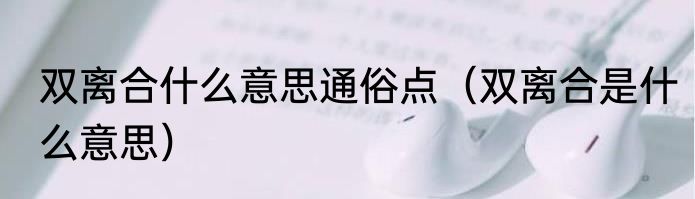 双离合什么意思通俗点（双离合是什么意思）