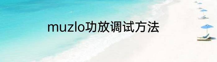 muzlo功放调试方法