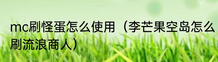 mc刷怪蛋怎么使用（李芒果空岛怎么刷流浪商人）