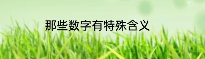 那些数字有特殊含义