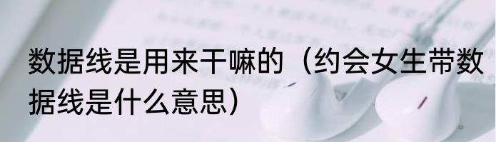 数据线是用来干嘛的（约会女生带数据线是什么意思）