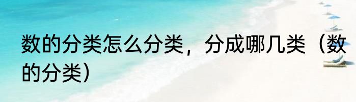 数的分类怎么分类，分成哪几类（数的分类）